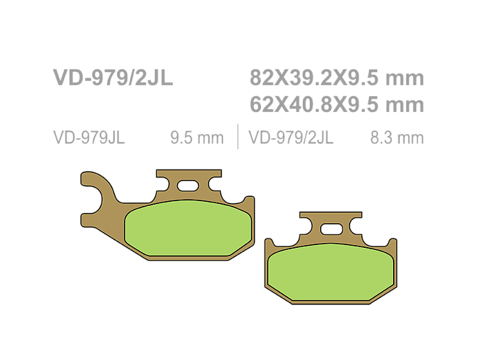 VESRAH Тормозные колодки VD-979/2JL