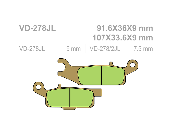 VESRAH Тормозные колодки VD-278JL