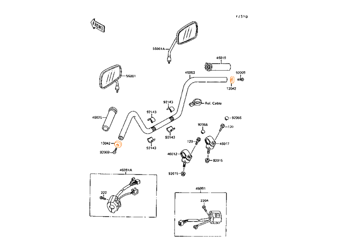 KAWASAKI Заглушка грузик руля 13042-1068