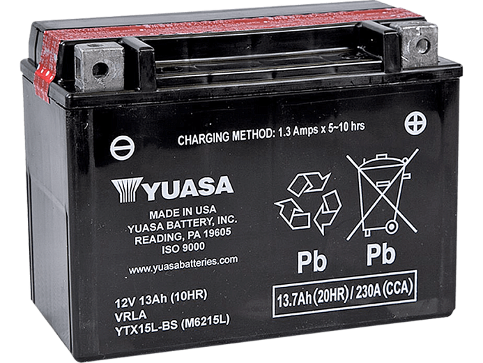 YUASA   Аккумулятор  YTX15L-BS с электролитом