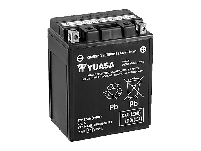YUASA   Аккумулятор  YTX14AHL-BS(14L-A2,14L-B2) с электролитом
