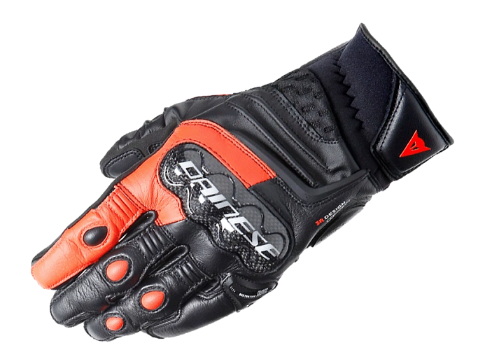Мотоперчатки DAINESE CARBON 4 SHORT LEATHER 628 BLACK/FLUO-RED XXL