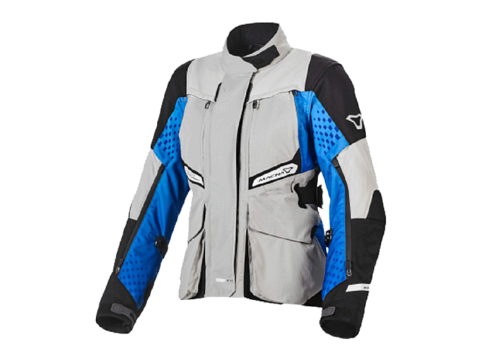 Мотокуртка MACNA FUSOR ткань женская черно-серо-синяя XS