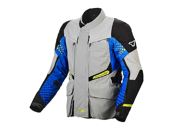 Мотокуртка MACNA FUSOR ткань серо-черно-синяя S