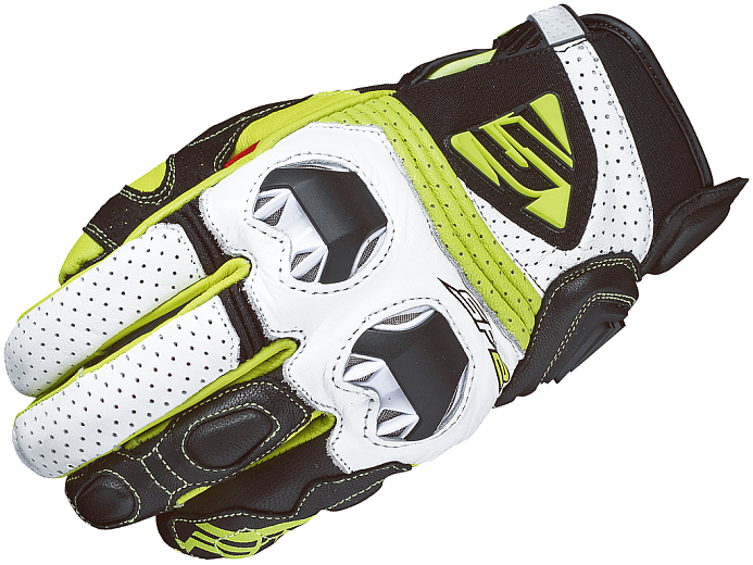 Мотоперчатки FIVE SF2 WHITE/FLUO YELLOW 8/S