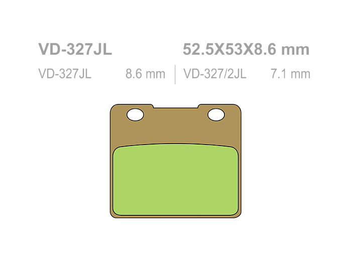 VESRAH Тормозные колодки VD-327/2JL