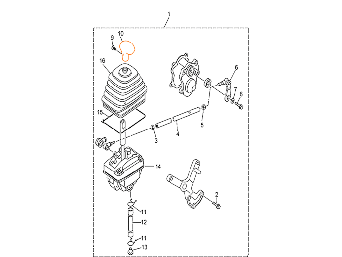 HISUN HS500ATV Наконечник рычага переключения КПП  23515-107-0000