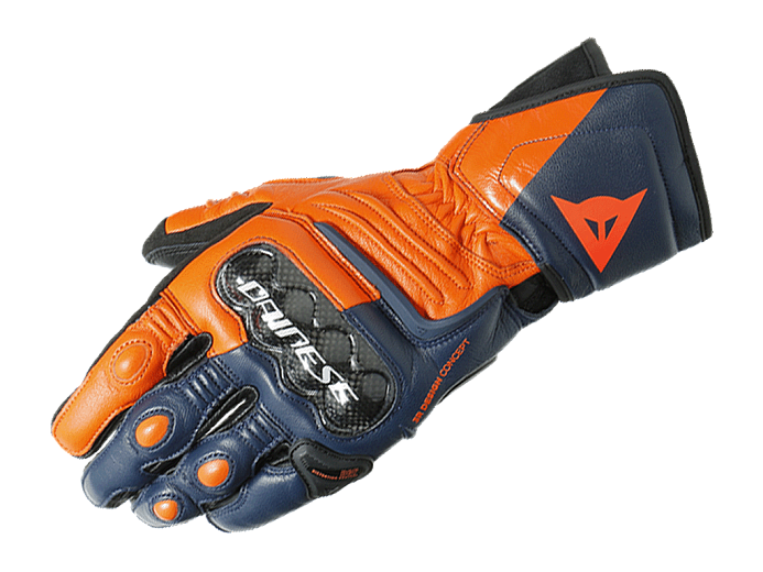 Мотоперчатки DAINESE CARBON 3 LONG 17D BLK-IRIS/FLAME-ORG/FLUO-RED L