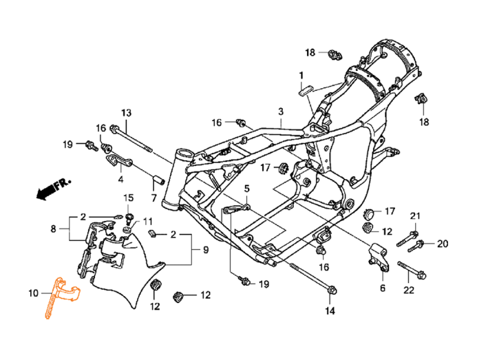 HONDA Крышка передняя пластиковая 63700-MR1-000ZD