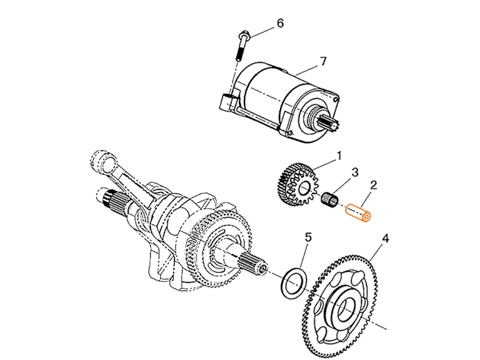 HISUN HS500ATV Pain Gearwheel Shaft 31230-004-0000