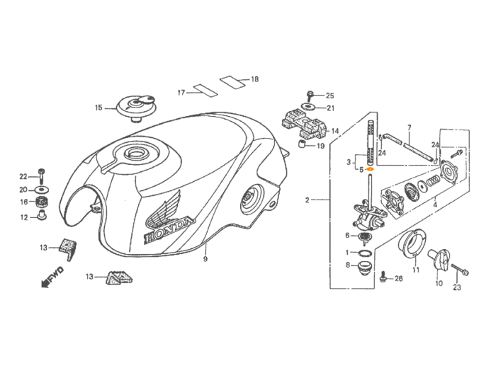HONDA Прокладка бензокрана 16958-MF2-880