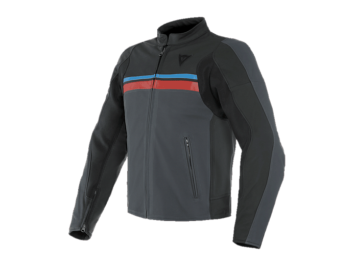 Мотокуртка кожаная DAINESE HF 3 36D BLACK/EBONY/RED/BLUE перфорированная 54