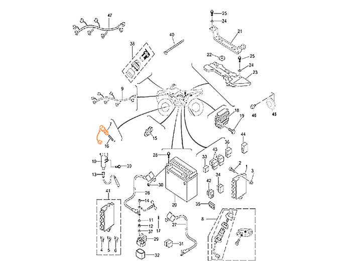 HISUN HS500ATV-2 Датчик включения стоп-сигнала 37630-107-0000