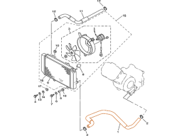 HISUN HS700ATV Патрубок радиатора левый 19001-107-0000