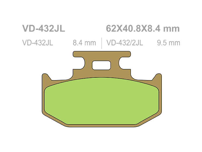 VESRAH Тормозные колодки VD-432JL
