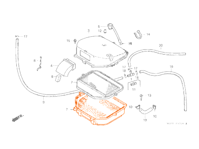 HONDA VFR 400 Корпус воздушного фильтра 17230-ML0-721