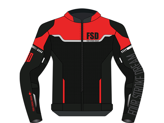 Мотокуртка ткань FSD JAME black/red/ice M