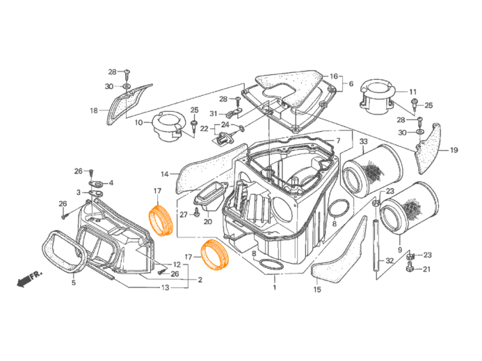 HONDA Уплотнитель воздуховода 17256-MCF-000