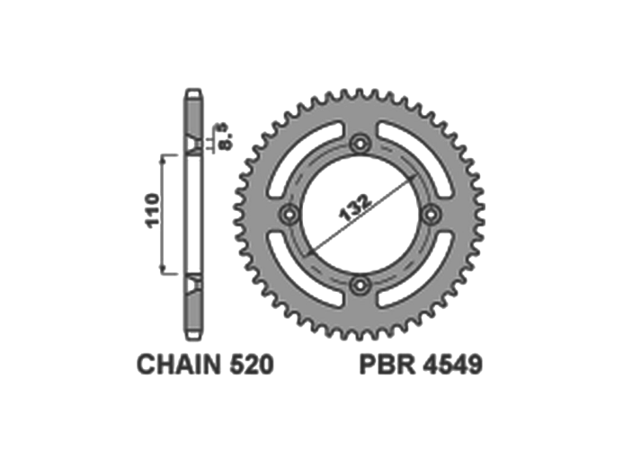 PBR Звезда задняя    4549-48   (сталь) 