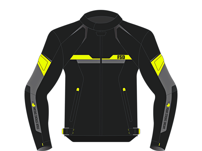 Мотокуртка ткань FSD BOOSTER black/charcoal/f.yellow L