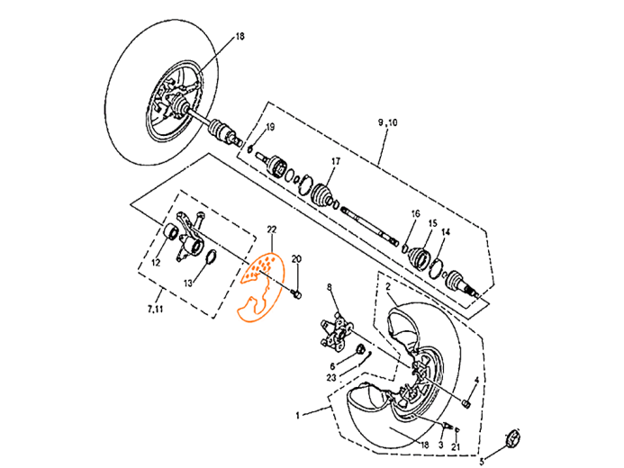 HISUN HS500ATV Защита переднего торм.диска