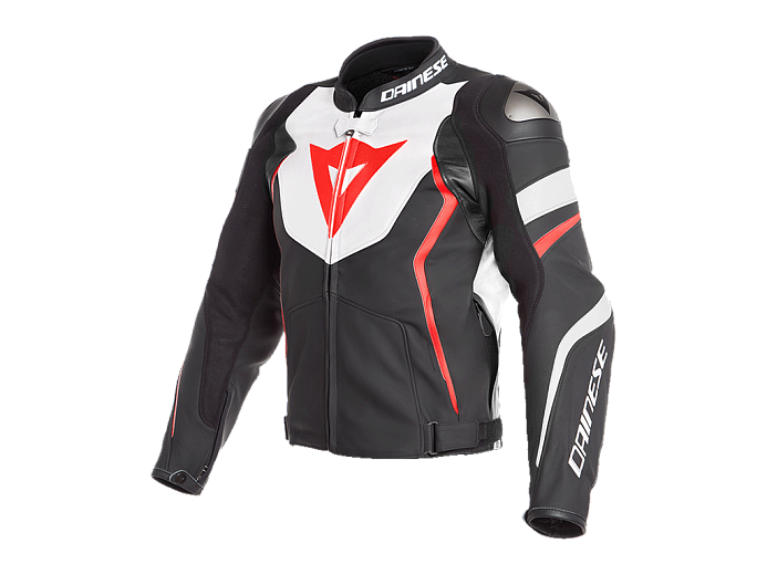 Мотокуртка кожаная DAINESE AVRO 4 23A BLK-MATT/WHITE/FLUO-RED 50