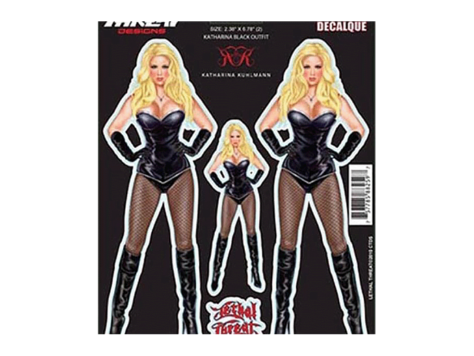 LETHAL THREAT Наклейка KATHARINA BLACK  6*8IN
