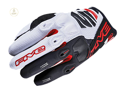 Мотоперчатки кроссовые FIVE E2 white/black/red 8/S