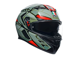 Мотошлем AGV K-3 E2206 DECEPT MATT BLACK/GREEN/RED L