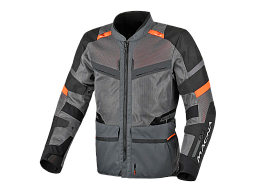 Мотокуртка MACNA CAPTANE ткань черный/темно серый с оранжевой полоской L