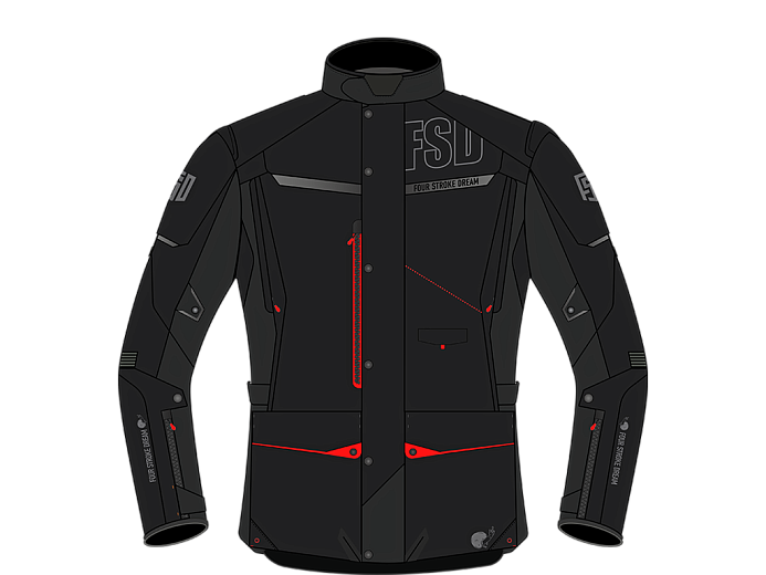 Мотокуртка ткань FSD JILE black/red L