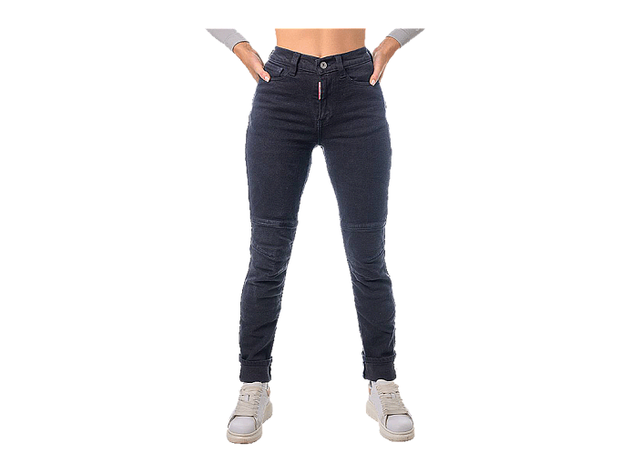 STARKS Мотоджинсы ZENA LITE женские Slim fit стрейч серый потертый 28