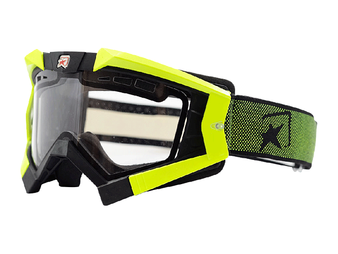 Очки кроссовые ARIETE  RC FLOW BLACK-YELLOW,CLEAR DOUBLE VENTILATED LENS