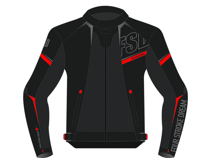 Мотокуртка ткань FSD DOMINO black/red L