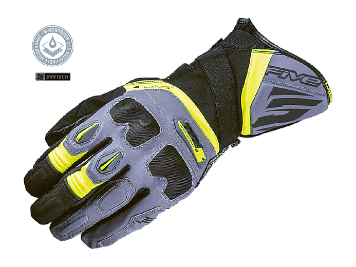 Мотоперчатки FIVE TFX2 WP grey/fluoyellow 10/L