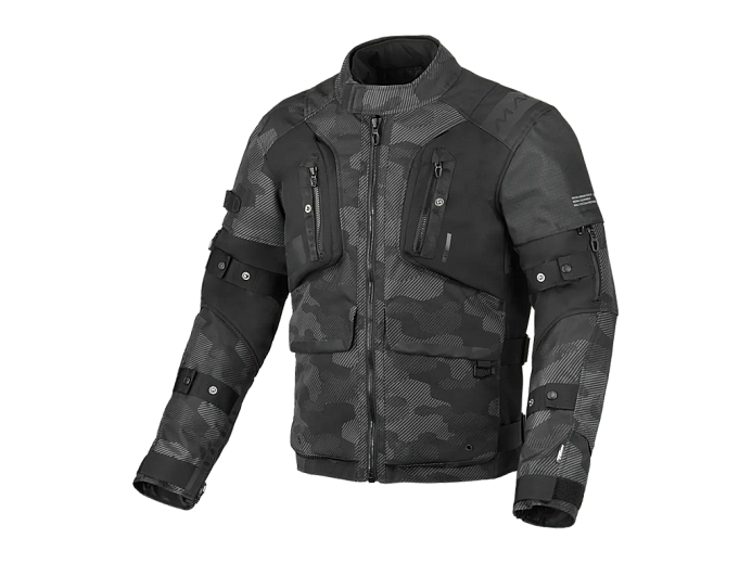 Мотокуртка MACNA HIGERA ткань черная/серый камуфляж L