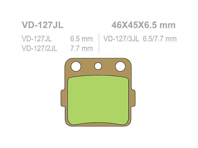 VESRAH Тормозные колодки VD-127/2JL