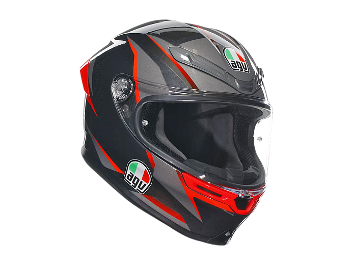 Мотошлем AGV K-6 E2206 SLASHCUT BLACK/GRAY/RED S