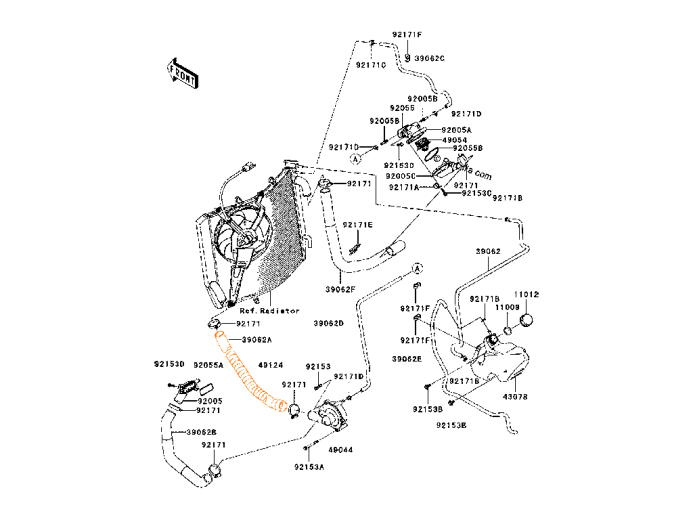 KAWASAKI ZG1400A Патрубок 39062-0113