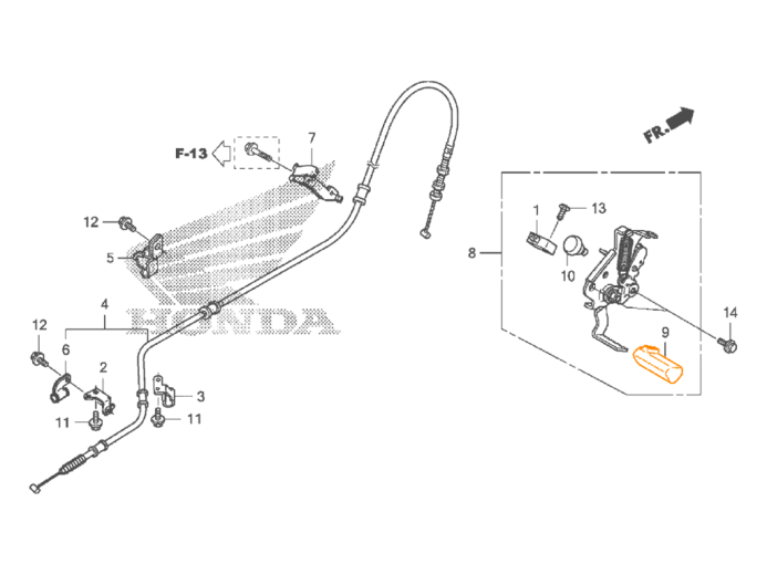 HONDA Ручка стояночного тормоза 47150-MCT-000