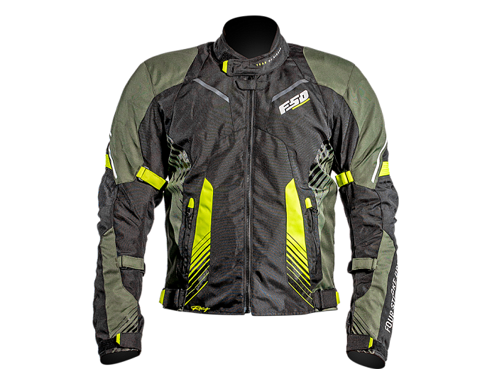 Мотокуртка ткань FSD SHELTER black/olive/yellow L
