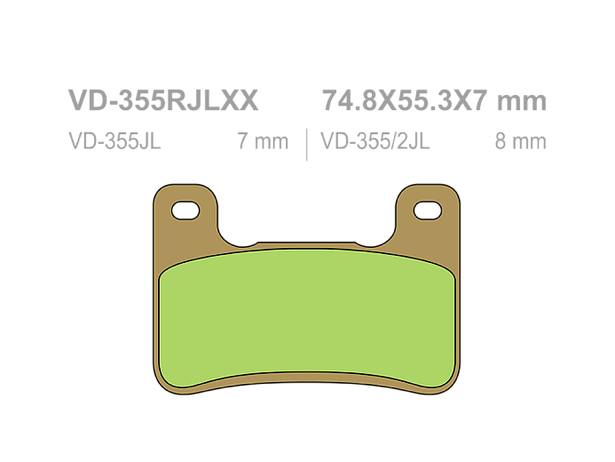 VESRAH Тормозные колодки VD-355RJLXX