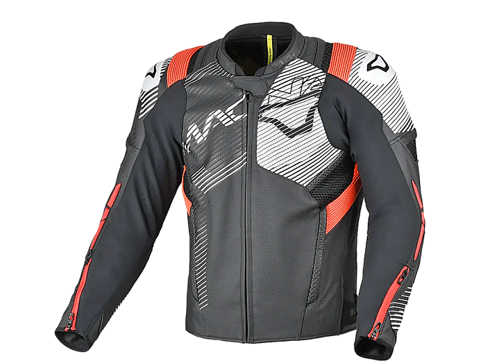 Мотокуртка MACNA IGNITE кожаная черно/красно/белая 54
