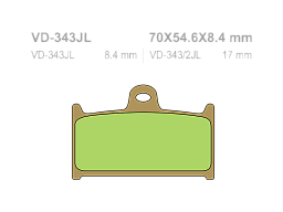VESRAH Тормозные колодки VD-343/2JL