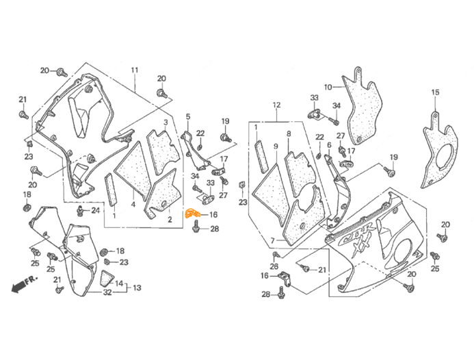 HONDA CBR1100XX Кронштейн обтекателя 64542-MAT-000