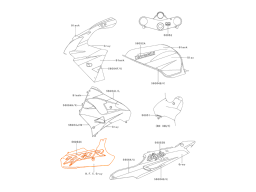 KAWASAKI ZX9R 00-01 Наклейка (черно-серый) 56052-1462