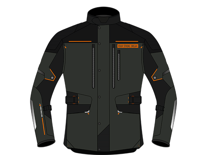 Мотокуртка ткань FSD JIME anthracite/black/orange L