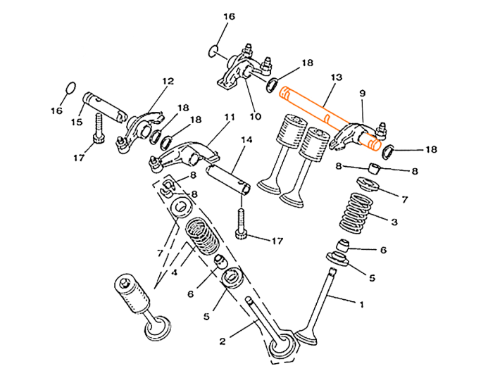 HISUN HS700ATV Вал выпускного рокера