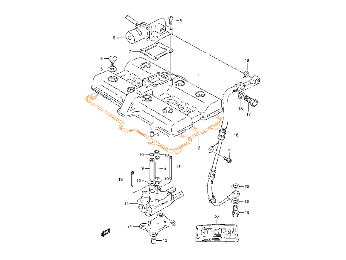 SUZUKI Прокладка клапанной крышки  11173-33D00