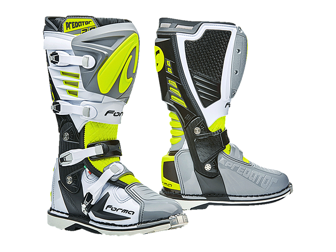 Кроссовые мотоботы FORMA PREDATOR 2.0 GREY/WHITE/YELLOEFLUO 44